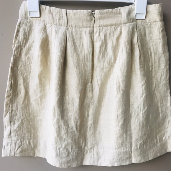 J Crew Cream Color Linen Mini Skirt Size 0 - Picture 2 of 6